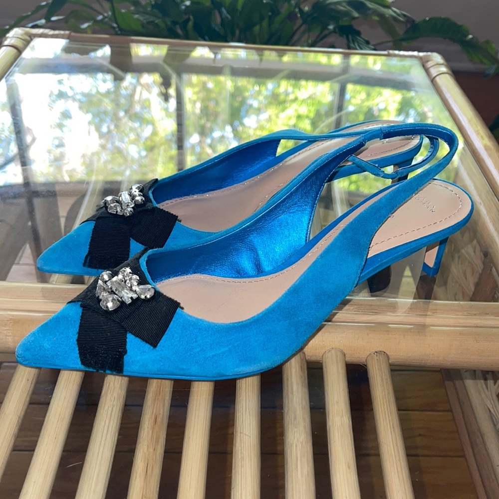 Zara Blue Kitten Heels